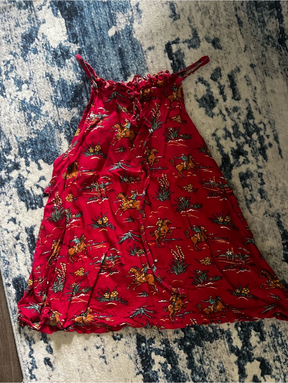 Roper Red Tank Dress with Western Horse Print